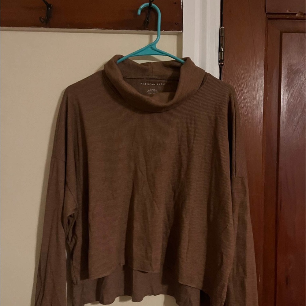 American Eagle Outfitters Brown Cowl Neck Sweater